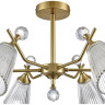 Люстра потолочная LUMION AURICA 8046/6C CLASSI LN24 Е14 6*40W 220V латунь/прозрачное стекло